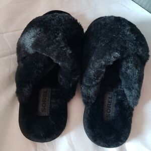Sorel Crisscross Slipper Black SIZE 5
